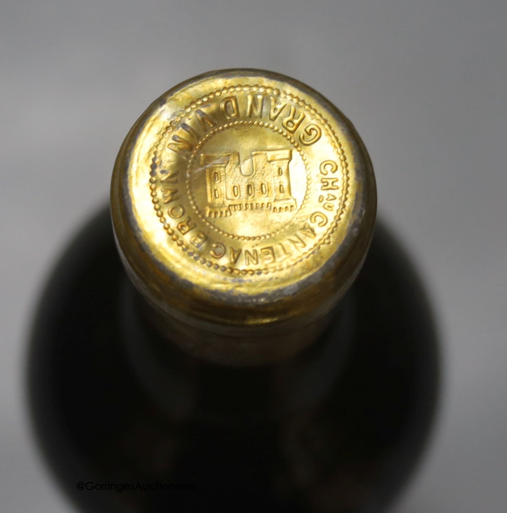 A bottle of Chateau Cantenac-Brown Margaux 1945